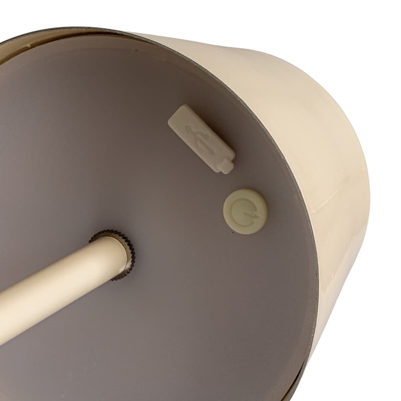 Metal LED Rechargeable Table Lamp with Touch Sensor, White - 4.3"L x 4.3"W x 14.5"H