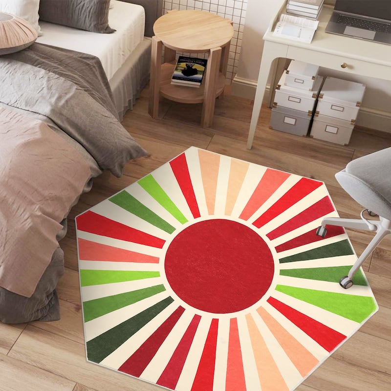 Garvee Rainbow Sol Kids Area Rug
