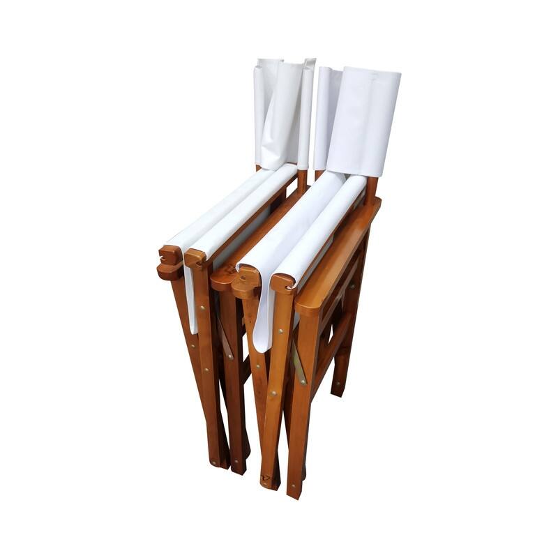 2-Piece Populus Wood & Canvas Director's Chair Set, Foldable