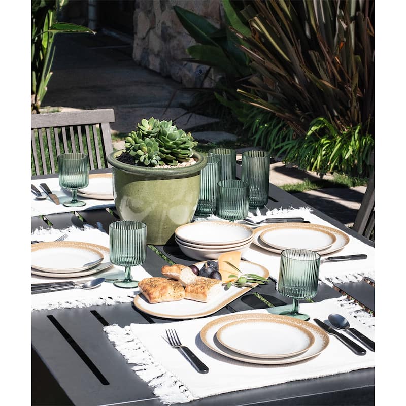 Abode Homewares Carmel Merge Reactive Serving Tay - Brown - 17.7" x 7.9"