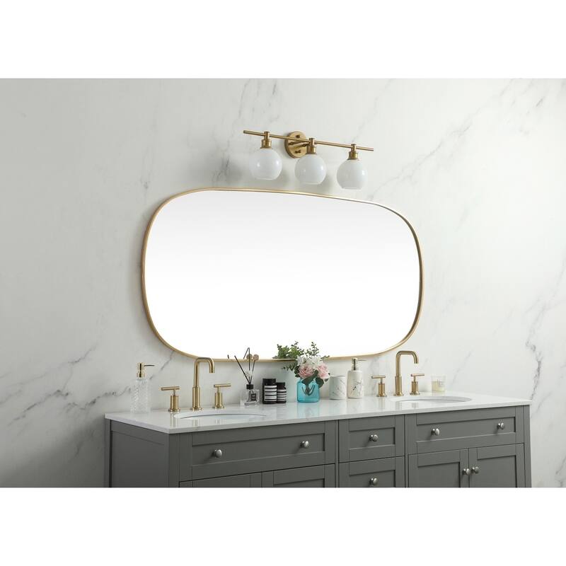 Indigo Home Metal Frame Oval Mirror 30x60 Inch