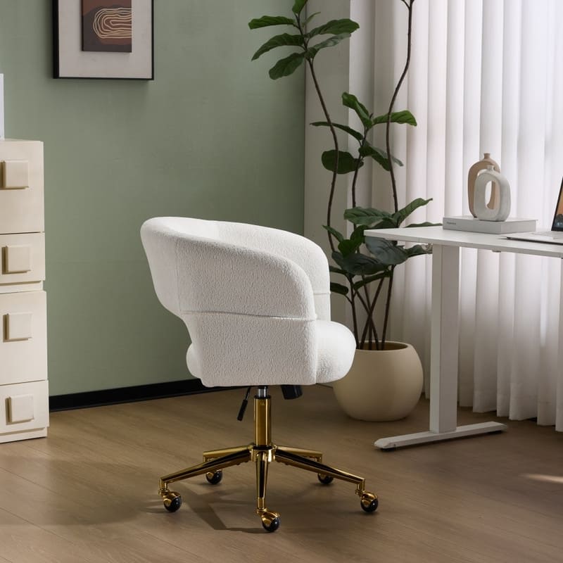 22.64 Inch Velvet Ring Backrest Swivel Office Chair