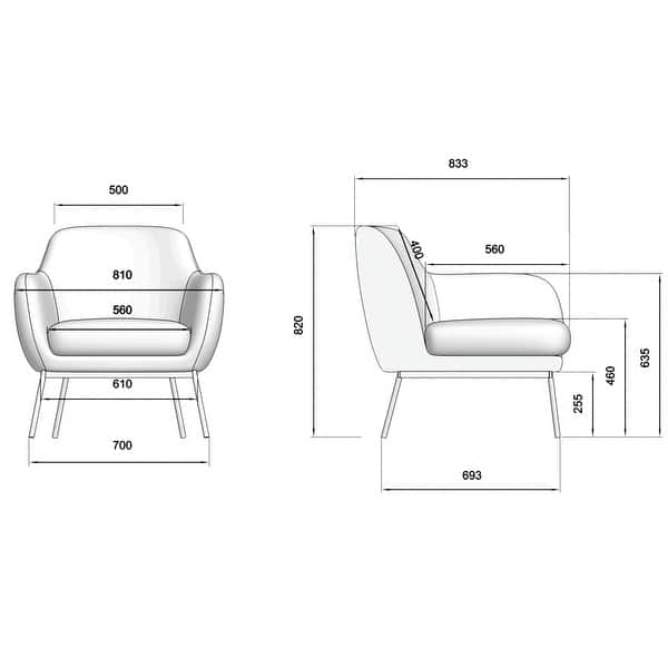 dimension image slide 1 of 2, Zurich Acent Chair