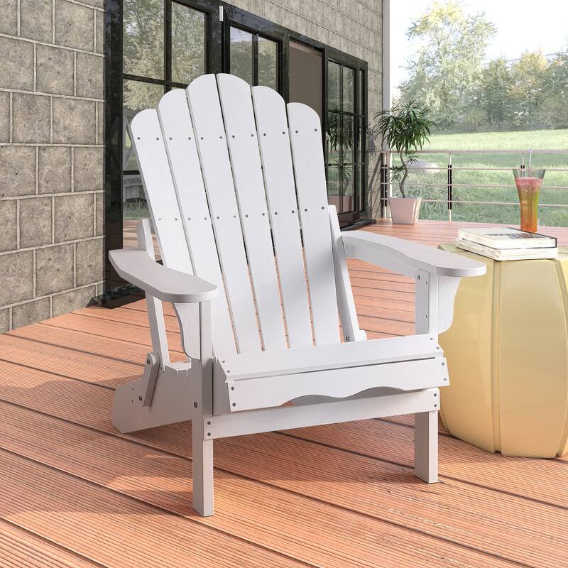 Haven Folding Poly Resin Plastic Adirondack Chair