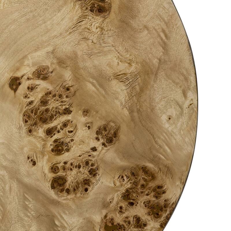 Burl Wood Cylinder Side Table Natural Grain End Table for Living Room