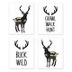 preview thumbnail 1 of 4, Sweet Jojo Designs Green Beige Rustic Deer Woodland Camo Collection Wall Decor Art Prints (Set of 4) - Crawl Walk Hunt