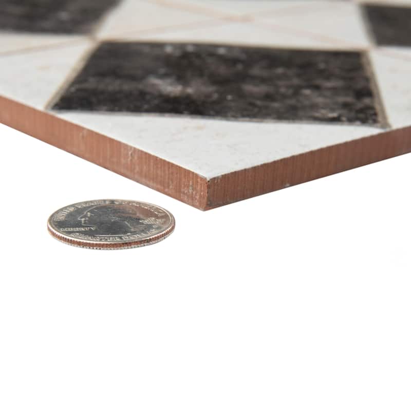 Merola Tile Kings Arles Black 13" x 13" Ceramic Floor and Wall Tile