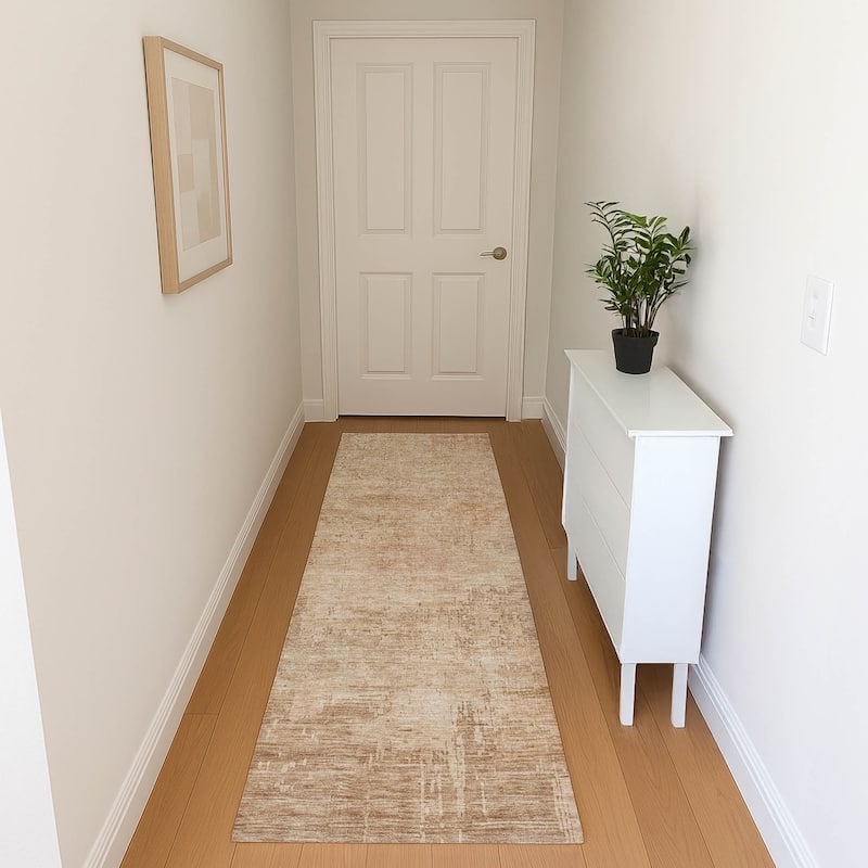 Premium Washable Super Soft Modern Abstract Mayfield Rug - Coral - 2'3" x 7'6"