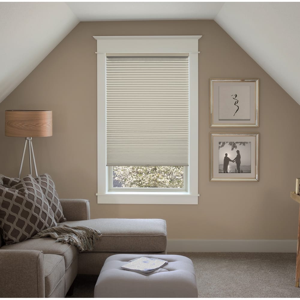 BlindsAvenue Custom 3/4" Pleat, Cordless Cellular Shades, Color Sand, Blackout Fabric