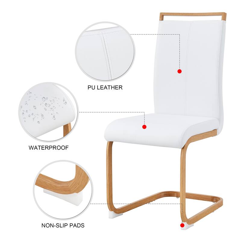Modern Dining Chair Set of 4, High Back Upholstered Side Chair with C-Shaped Tube Metal Legs Office Chair, Club Guest Chair