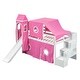preview thumbnail 3 of 18, Twin Size Loft Bed with Tent and Tower , Sturdy Pine Wood Construction, Castle-Inspired Design