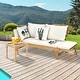 preview thumbnail 3 of 8, Gymax Adjustable Patio Sofa Daybed Acacia Wood Furniture w/ White - See Details