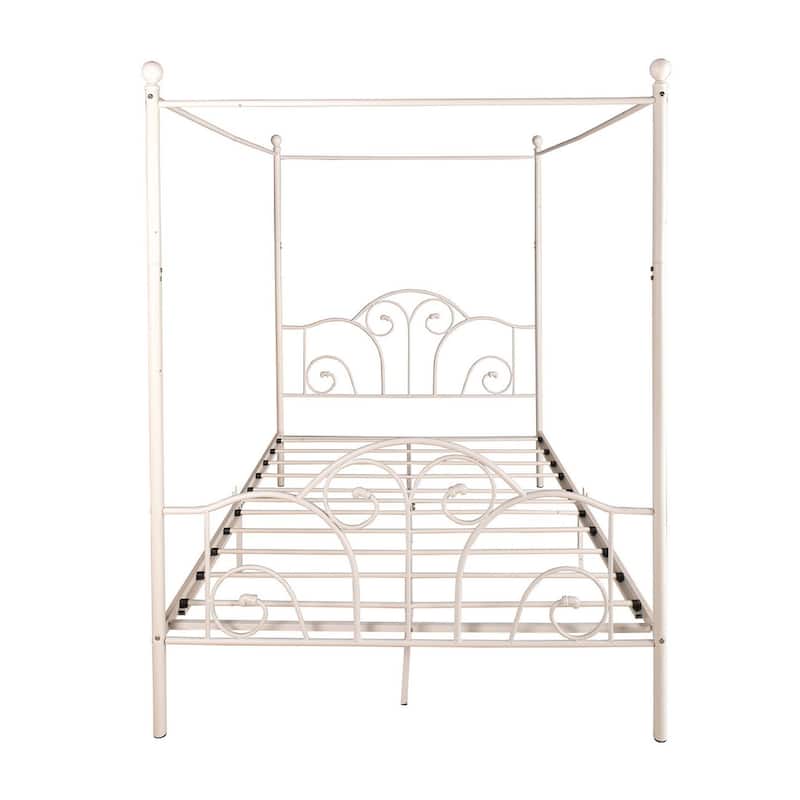 Aufank Vintage Four Post Metal Canopy Bed Frame