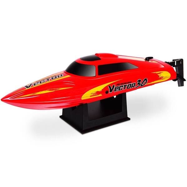 2 4g Rc Racing Boat Brushed Rtr High Speed Racer Red 12 X 3 L X W On Sale Overstock