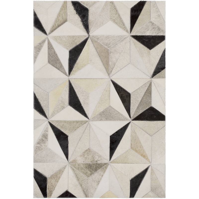 Handmade Evan Animal Pattern Leather Area Rug - 6' x 9' - 6' x 9' - Multi-Color