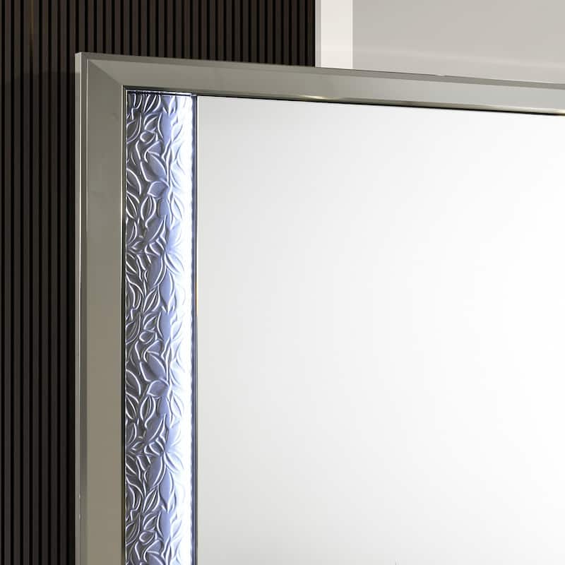 Furniture of America Iralles Modern 6-Piece Dark Grey Wood King Platform Bedroom Set with LED Light