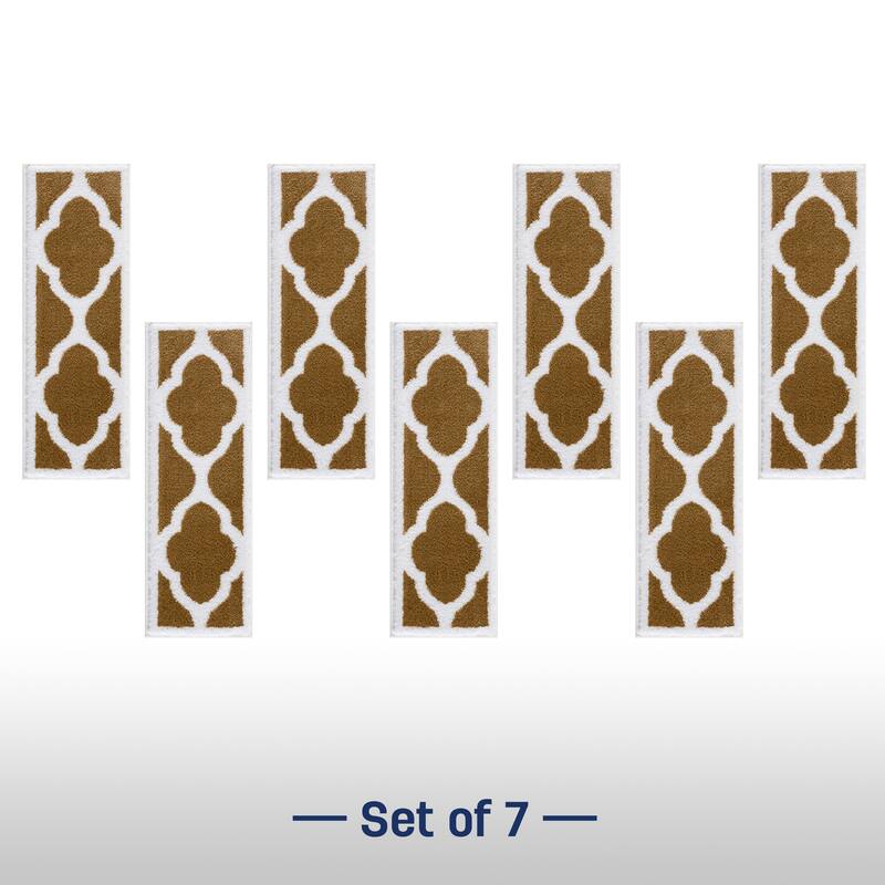 Beverly Rug Stair Treads Carpet Non Slip, Stair Carpet Treads for Wood Stairs Indoor, Trellis, 9''x28''