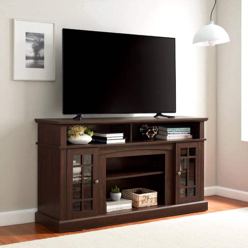 58.25" TV Stand for TVs Up to 65 Inches, Modern Entertainment Console with Open and Closed Storage and Cable Management