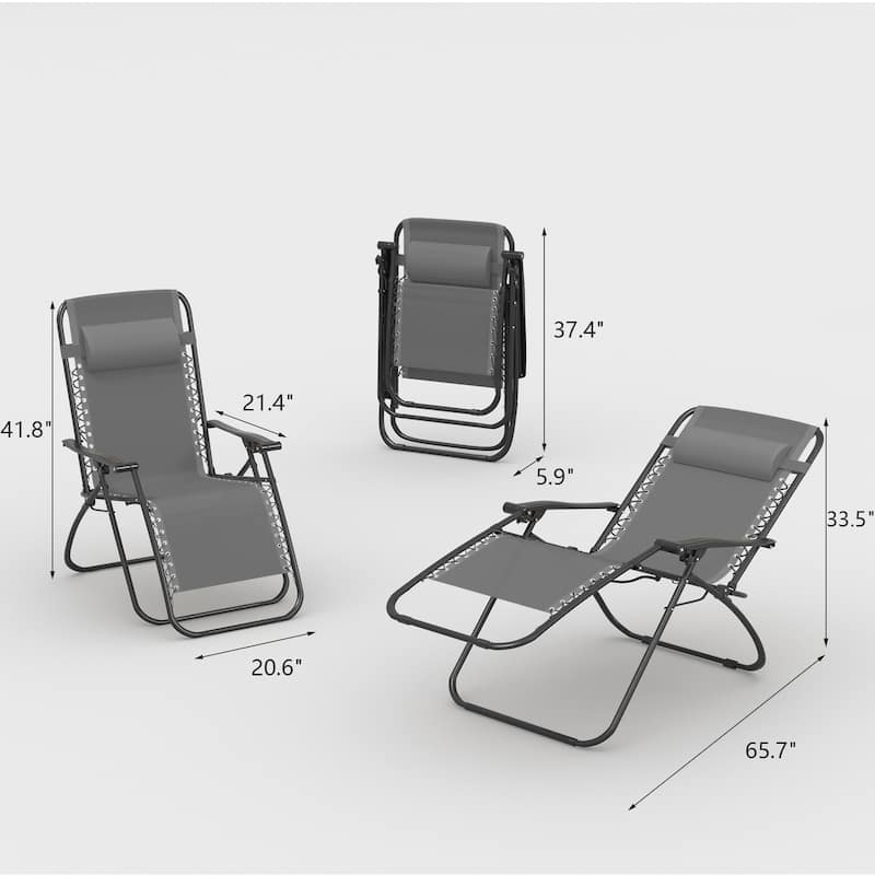 Homall Patio Zero Gravity Chair Lawn Lounge Chair with Pillow Set of 2