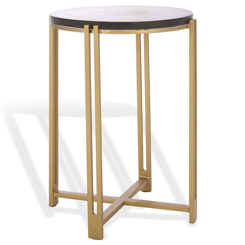 SAFAVIEH Couture Levitt Cast Glass Top Accent Table - 16"W x 16"D x 22"H