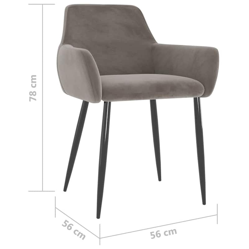 vidaXL Dining Chairs Upholstered Chair with Metal Legs for Living Room Velvet - 22" x 22" x 30.7"