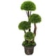 3 Feet Decorative Artificial Cedar Topiary Tree with Rattan Trunk ...