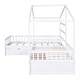 preview thumbnail 9 of 7, Twin Size House Platform Bed with 3 Storage Drawers, Wood Double Twin Beds with Fence and Roof, Corner Twin Bed, White