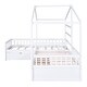 preview thumbnail 10 of 19, Twin Size House Platform Kids Bed Frame with Three Storage Drawers, White