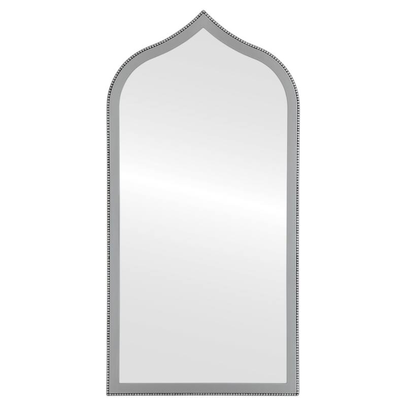 Van Buren Framed Full Length Mirror - Teardrop Cathedral - 23.4x47.4 - Silver