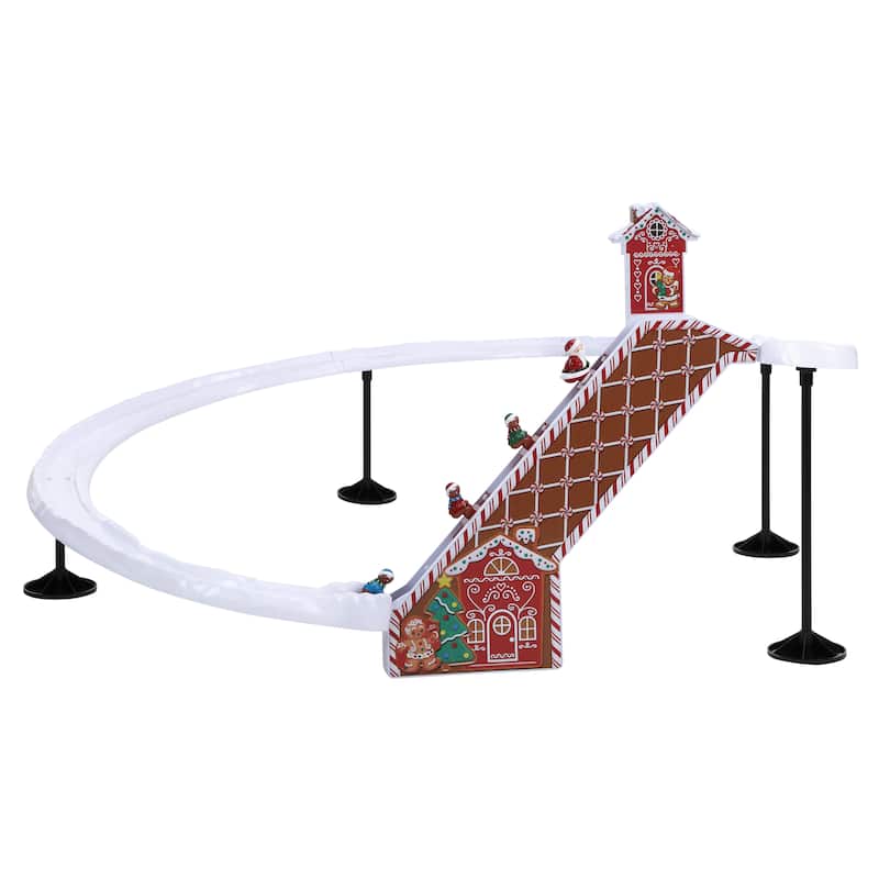 47 in. Animated & Musical Gingerbread Ski Slope