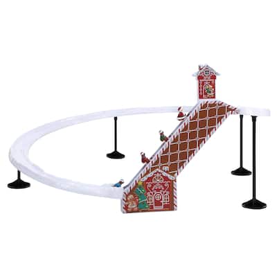 47 in. Animated & Musical Gingerbread Ski Slope