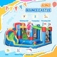 preview thumbnail 3 of 7, Outsunny 6-in-1 Inflatable Water Slide, Kids Water Park Castle Bounce House with Pool, Slide, Trampoline, Climbing throwing Wall