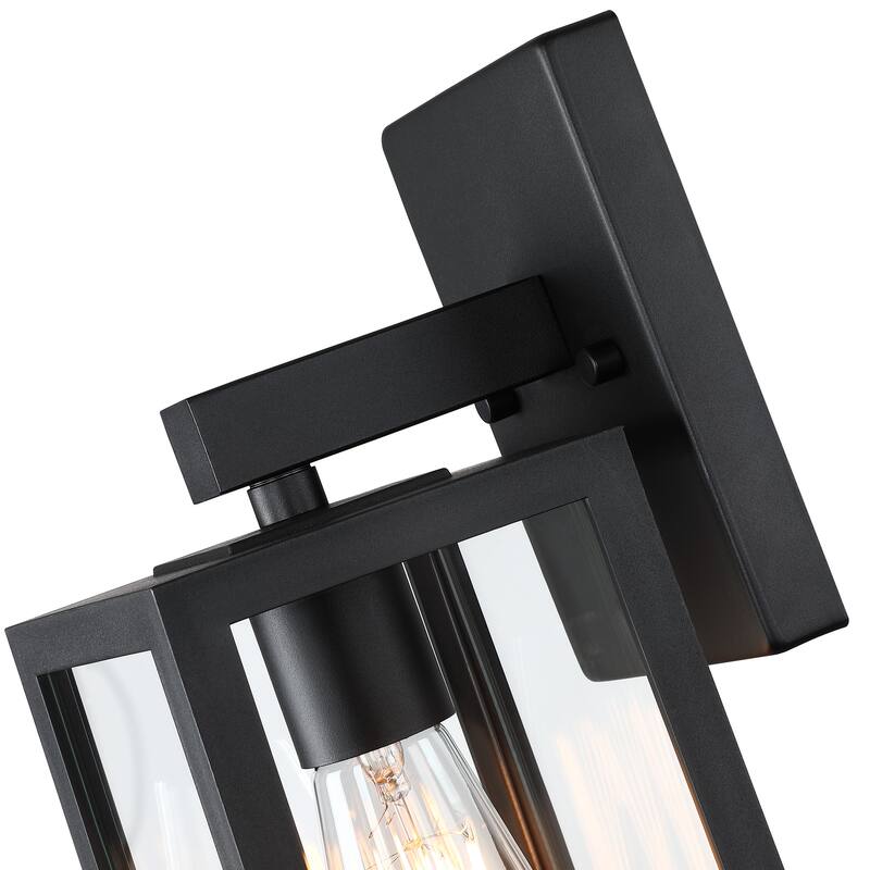 2 Pack 1-Light Outdoor Wall Lantern with Clear Glass