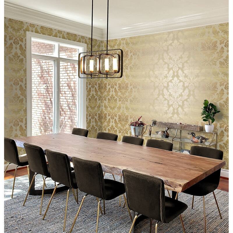 Seabrook Designs Ceri Ombre Striped Damask Unpasted Wallpaper