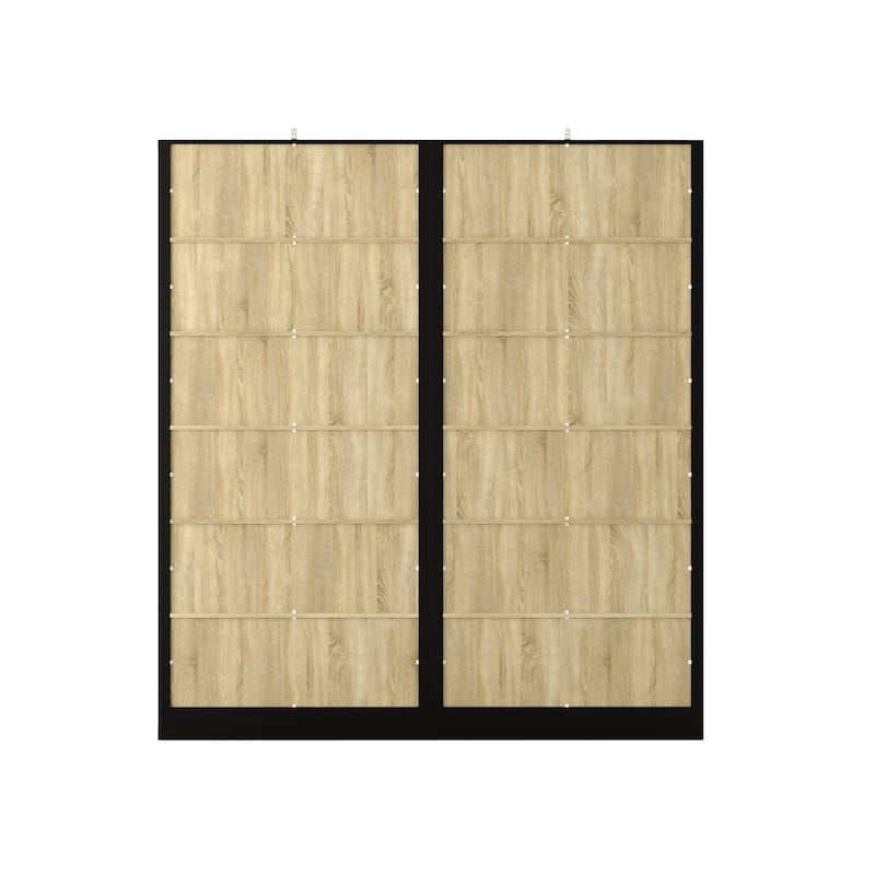 Large Ladder Bookshelf with Adjustable Rolling Ladder, Tall Library Bookcase Storage Display Unit