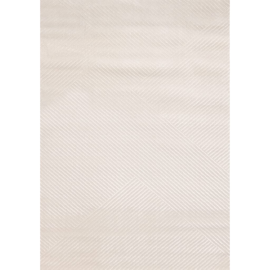 Textured Cream Triangular Lines Rug, 5'3" x 7'7"