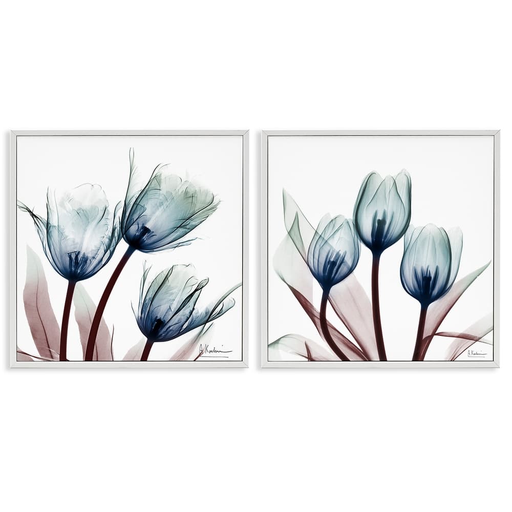 Stupell Vibrant Blue Tulips Framed Giclee Art Design By Albert Koetsier (Set of 2)