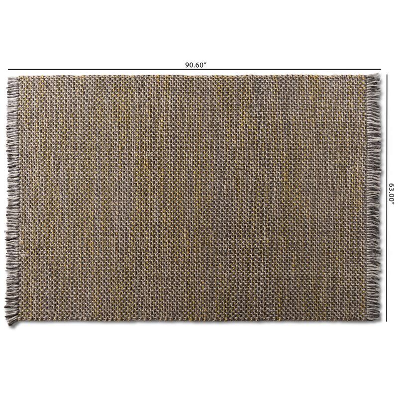 Nurten Modern and Contemporary Handwoven Hemp Blend Area Rug - 5' x 8'/Surplus