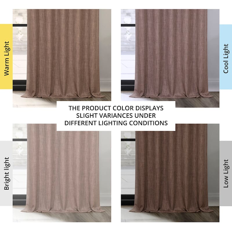 Exclusive Fabrics Textured Faux Linen Extra Wide Room Darkening Curtains for Bedroom & Living Room Curtains (1 Panel)