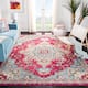 SAFAVIEH Madison Diederike Boho Medallion Distressed Rug - 10' x 14' - Fuchsia/Blue