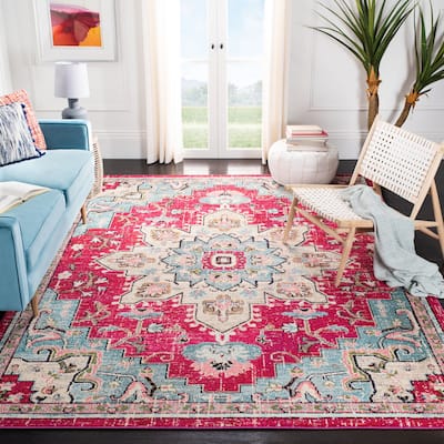 SAFAVIEH Madison Katelijne Boho Medallion Distressed Rug