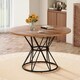 47.3-inch Round Dining Table for 6 with MDF Top and Hourglass Metal ...