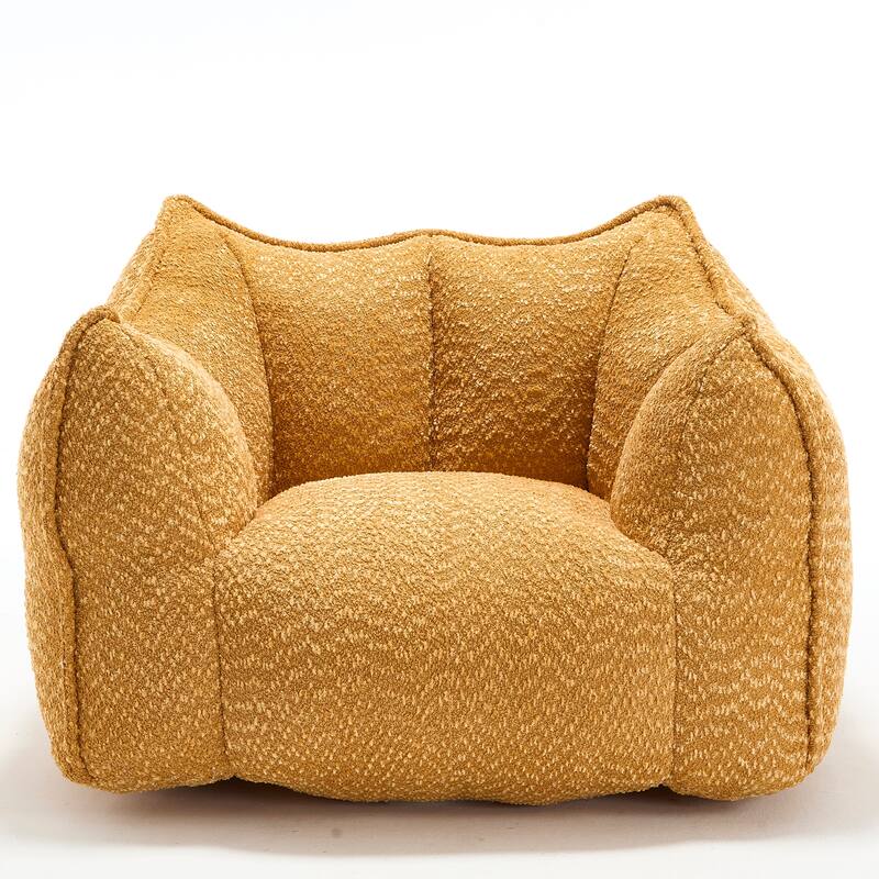 Chenille Square Lounge Chair with Armrests and High Resilience Foam Seat