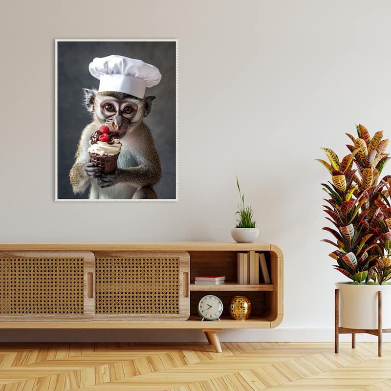 The Vervet Pastry Chef by Mowzu Framed Canvas Wall Art