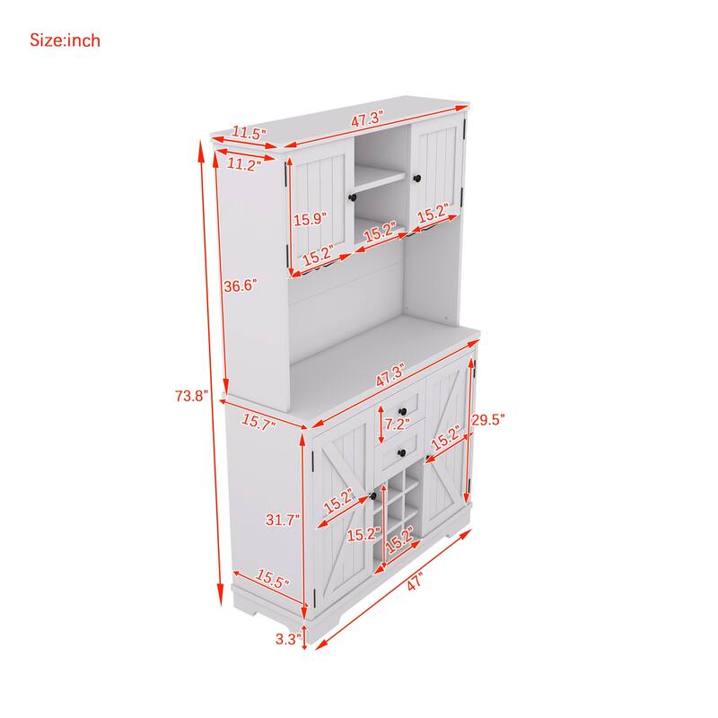 Coffee Bar Cabinet Kitchen Cabinet with Storage,Wine Cabinet with Drawers shelves and cabinets,Buffet Wine & Glass Racks
