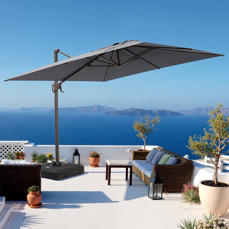 Crestlive Products Outdoor 10ft Patio Cantilever Offset Umbrella with Base