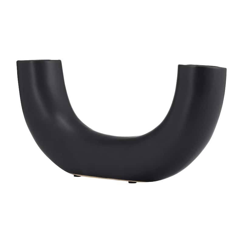 Sagebrook Home Curvaceous Ceramic Vase - 12" x 3" x 5" - Black