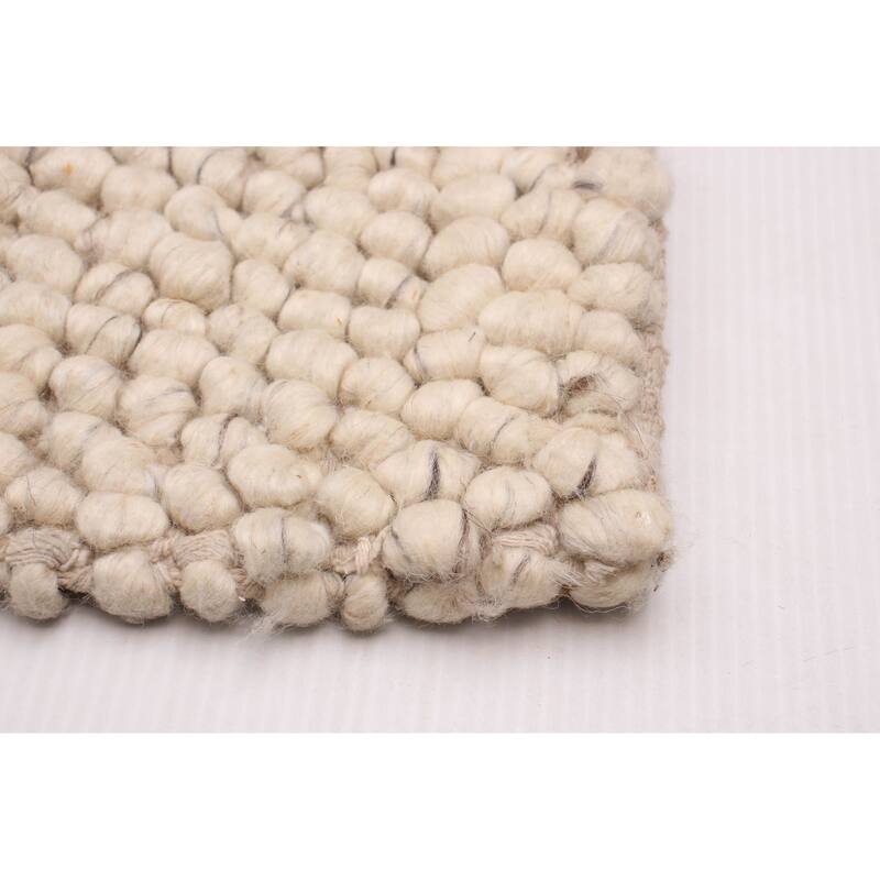 ECARPETGALLERY Braid weave Sienna Ivory Wool Rug - 8'10 x 12'8