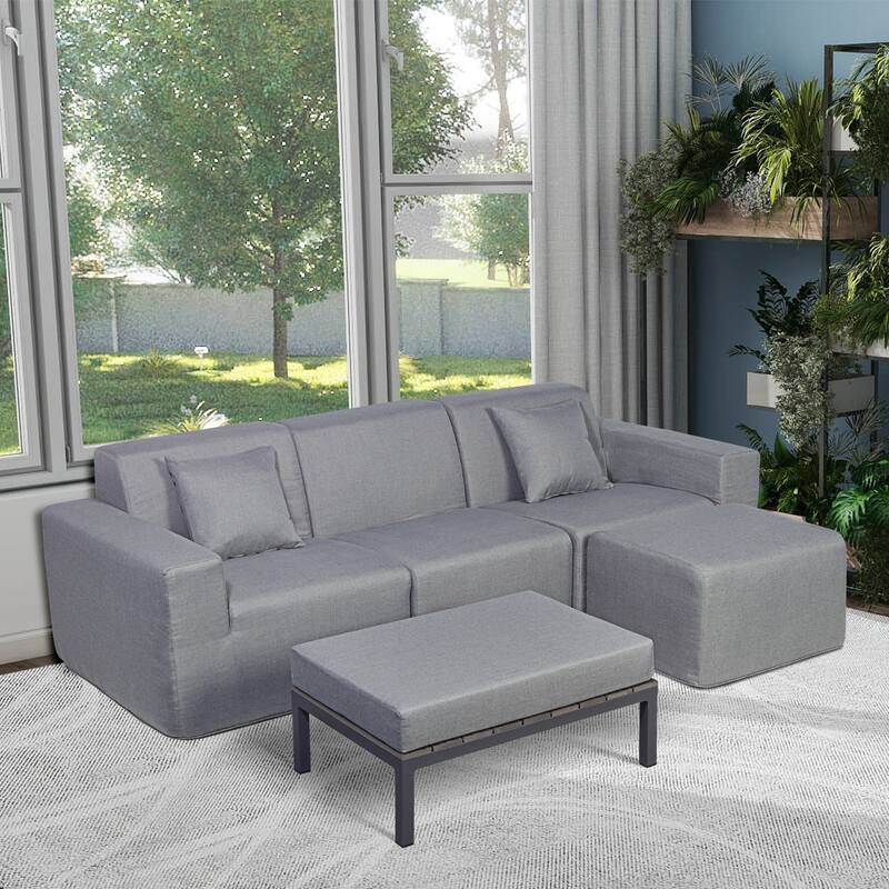 Outdoor and Indoor Modern Modular Patio Sectional Sofa with L-Shape Chaise, Cloud Sectional Couch with Comfy Chaise