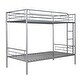 preview thumbnail 11 of 12, Silver Twin over Twin Metal Bunk Bed with Fence and Ladder for Kids